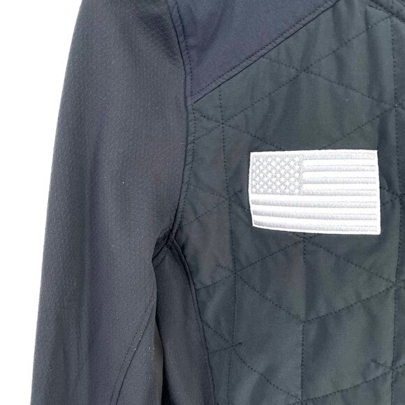Under Armour USA Black ColdGear Reactor Hybrid Jacket Womens Sz Small Flag - Picture 2 of 6